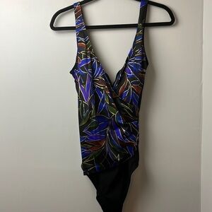 Longitude leaf pattern swimsuit
